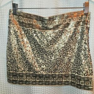 EXPRESS GOLD/CREAM SEWUIM MINISKIRT